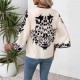 Autumn European and American fashion 2025 new style cross-border retro-style positioned print split-sleeve cardigan upper garment for women Autumn European and American fashion 2025 new style cross-border retro-style positioned print split-sleeve cardigan upper garment for women
