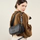 Used women's bags, niche design handbag, large capacity cowhide shoulder underarm bag, cowhide commuter bowling bag.
