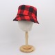 Cross-border plaid reversible bucket hat, Korean-style fresh and casual sun hat, outdoor foldable bucket hat for women.