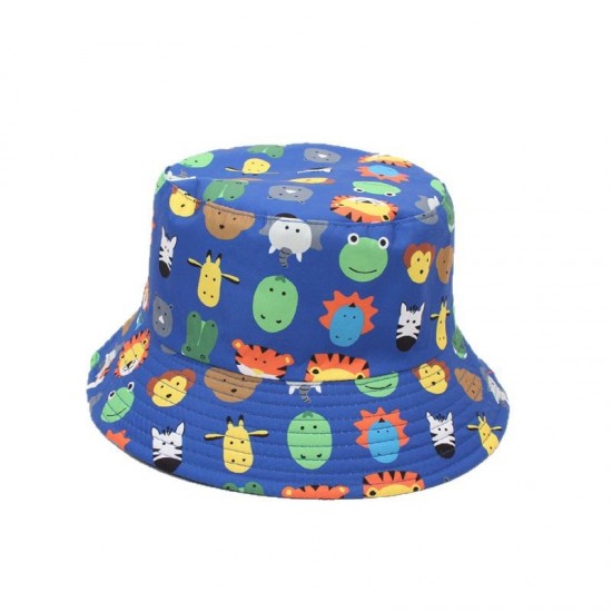 Spring/summer cartoon animal graffiti bucket hat, overseas reversible visor, spring/summer outdoor travel hat