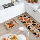 TEMU cross-border autumn pumpkin long kitchen mat, absorbent, stain-resistant, easy-to-care two-piece foot mat set available for delivery.