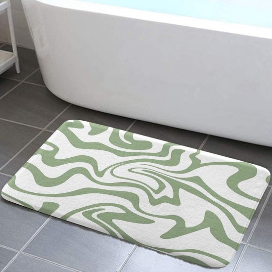 Creative striped diatom mud bathroom mat, non-slip, absorbent bathroom, foot mat, stain-resistant, easy-to-care entryway. Floor Mats