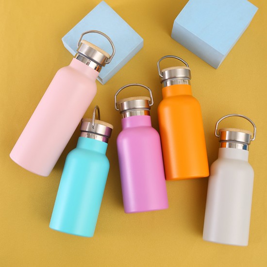 Amazon cross-border stainless steel sports water bottles, American-style large-mouthed hiking kettles, custom double-walled vacuum mugs ogo