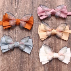 Personalized, trendy bow ties for men and women, solid-color party shirts, suit accessories, and bow ties, available for wholesale.