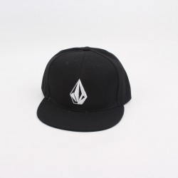 Volcom baseball cap, diamond-embroidered trendy cap, personalized flat-brim hip-hop sun hat, fashionable street dance hat.