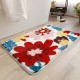 Fresh floral absorbent bathroom mat, faux cashmere, non-slip, quick-drying carpet for bathroom entrance.