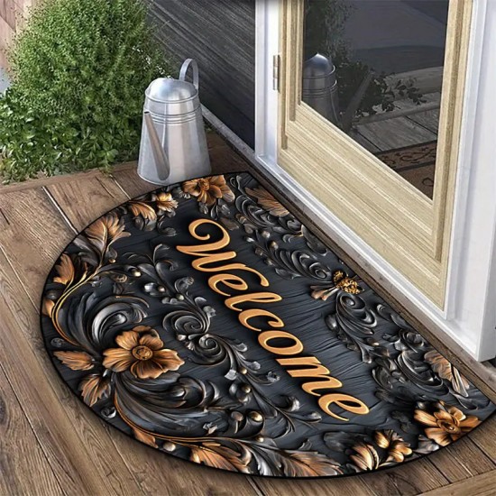 Cross-border American-style semi-circular floor mats, stain-resistant, easy-care floor mats for home entryways, in stock for dropshipping