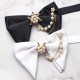 New solid color men's polyester bow tie and neck flower, casual business wedding ox-horn bow tie, wholesaler