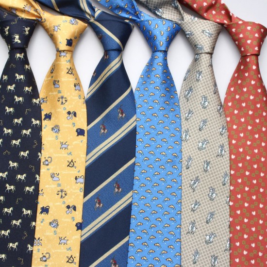9cm polyester printed arrow-shaped casual ties for men and women, animal-themed casual and versatile shirt ties wholesale.