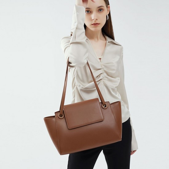 2025 new style genuine leather women's bag, bucket bag, luxury crossbody bag, versatile casual wide-band shoulder bag