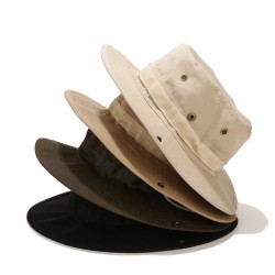 Best-selling outdoor jungle camouflage bucket hat, solid-color round-brimmed casual hiking and fishing sun hat, bonnies.