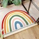 Cartoon rainbow semi-circular floor mats for home entrance doormats, stain-resistant, non-slip bathroom doormats
