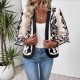 Autumn European and American fashion 2025 new style cross-border retro-style positioned print split-sleeve cardigan upper garment for women Autumn European and American fashion 2025 new style cross-border retro-style positioned print split-sleeve cardigan upper garment for women