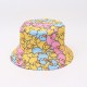 Cross-border reversible bucket hat with Japanese fruit print, spring/summer fresh style sun protection hat