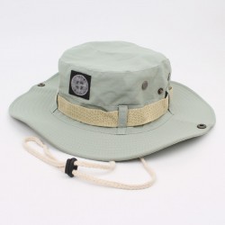 Western cowboy-style hiking bucket hat, outdoor mountaineering and fishing sun hat, trendy wide-brimmed bucket hat.