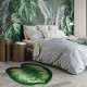 Cross-border TEMU cross-border leaf print floor mat for home bedroom decoration, dirt-resistant, easy-care bedside rug, non-slip coffee table mat