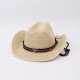 A spring/summer wide-brimmed sun protection straw hat with a cross-border, ethnic-style bull-head accessory. Cowboy hats for beach vacations
