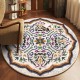 TEMU dropshipping round Persian print carpet for home use. Decorative stain-resistant bedside rug, non-slip hanging basket chair mat