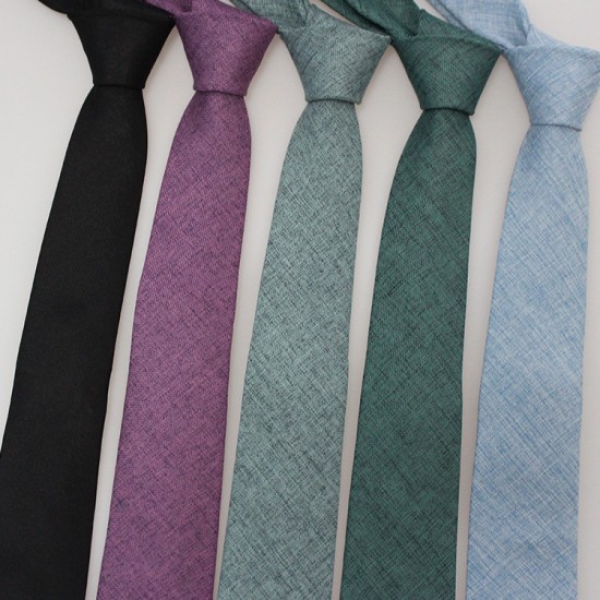 Factory direct supply, fashionable British-style jacquard imitation linen solid color tie, men's casual business tie.