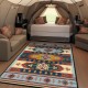 Cross-border vintage ethnic decorative carpet, stain-resistant and easy-care sofa blanket, living room wall-to-wall non-slip mat
