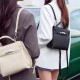 Spring new high-end top-grain cowhide Korean-style commuter Kelly bags, single-shoulder, crossbody, and handbags, genuine leather women's bags.
