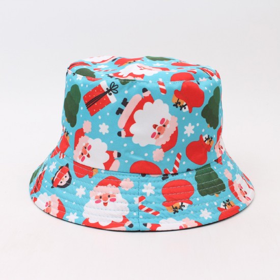 Cross-border European and American tie-dye, colorful, reversible bucket hat for women, spring and summer, leaf graffiti sun protection hat.