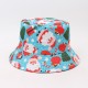 Cross-border European and American tie-dye, colorful, reversible bucket hat for women, spring and summer, leaf graffiti sun protection hat.