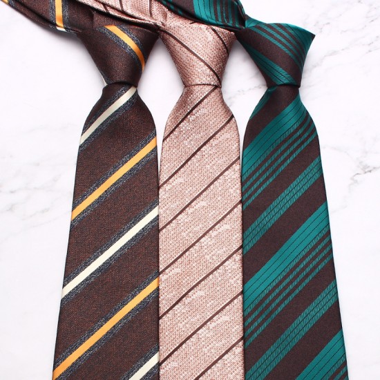 8cm business formal ties in stock, men's suit striped tie, professional tie manufacturer, polyester tie wholesale