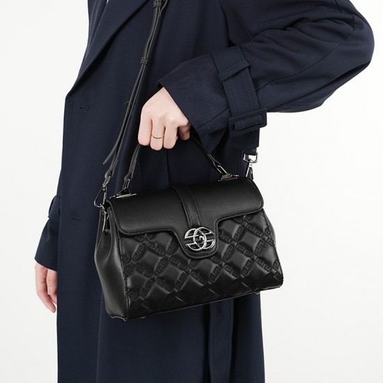 2025 New Genuine Leather Stone-Pattern Kelly Bag, Light Luxury, Niche Design, Fashion Handbags, Single-Shoulder and Crossbody Bags
