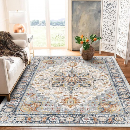 Cross-border vintage Persian carpet, home living room, non-slip and dust-resistant carpet, easy-care carpet for hotels and B&Bs