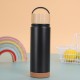 New bamboo lid, cork bottom sports bottle, 304 stainless steel double-layer portable water mug, outdoor portable thermos