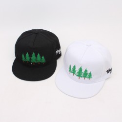 cross-border flat-brim hip-hop hat, versatile five-tree embroidered baseball cap, hard-top street dance trendy peaked cap