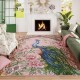 Amazon's American peacock print decorative floor mats, durable and stain-resistant coffee table rugs for the living room, bedroom cooling mats.