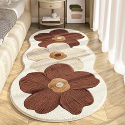 Cross-border temu popular small fresh floral rug, skin-friendly and comfortable bedside rug, easy-care rug for the living room coffee table