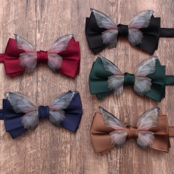 Personalized, trendy bow ties for men and women, solid-color party shirts, suit accessories, and bow ties, available for wholesale.