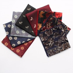 2025 Spring/Summer new jacquard yarn-dyed polyester silk small square handkerchiefs for men, fashionable suit pocket squares.