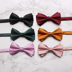 Factory direct solid-color bow ties for men.
