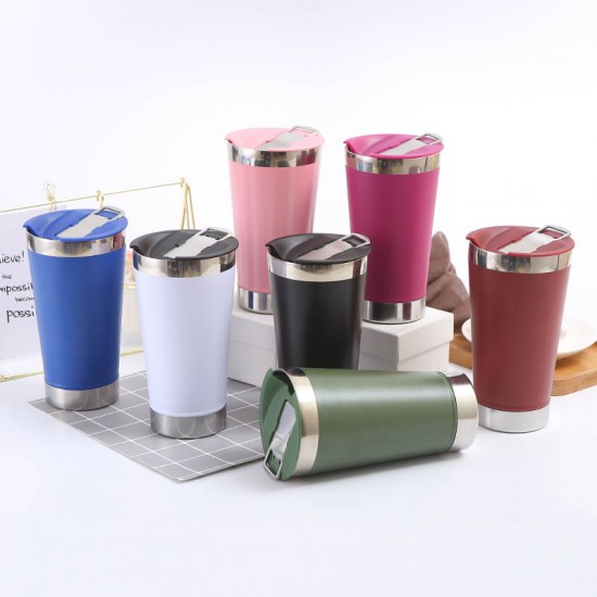 American 304 Stainless Steel 20oz Double-Walled Insulated Ice Cup with Bottle Opener for Beer