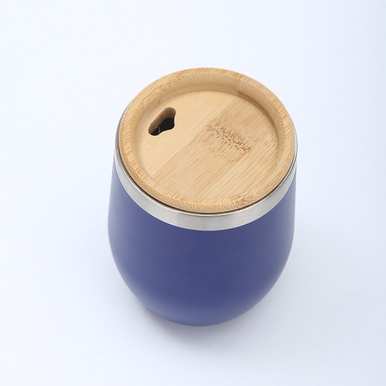 Cross-border 304 stainless steel 12oz eggshell cup, double-layer vacuum U-shaped egg cup, portable mini red wine thermos
