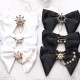 New solid color men's polyester bow tie and neck flower, casual business wedding ox-horn bow tie, wholesaler