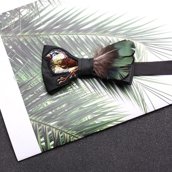 White men's bow ties, groomsmen wedding, black business bow ties, personalized diamond-studded, pearl-feathered bow ties.
