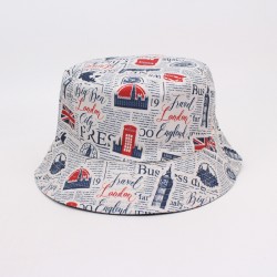 European and American style Union Jack bucket hat, reversible sun visor, personalized young couple's bucket hat for women