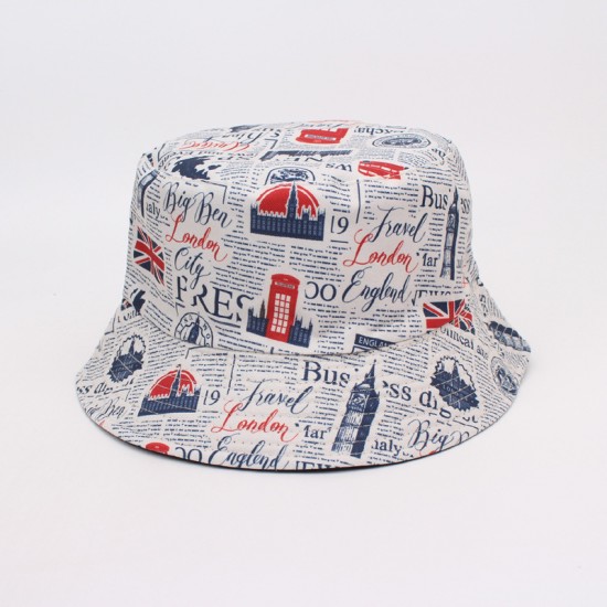 European and American style Union Jack bucket hat, reversible sun visor, personalized young couple's bucket hat for women