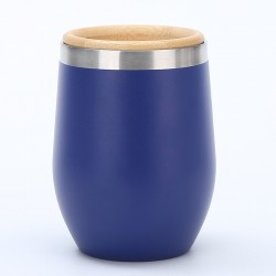Cross-border 304 stainless steel 12oz eggshell cup, double-layer vacuum U-shaped egg cup, portable mini red wine thermos