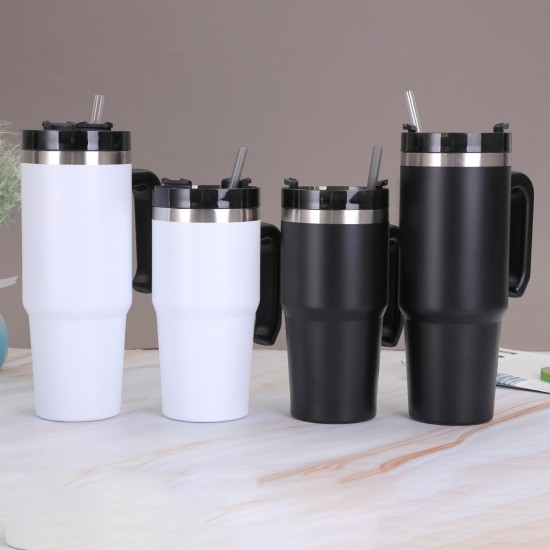 Cross-border 20oz/30oz portable car mug, large-capacity stainless steel thermos for men and women, wholesale