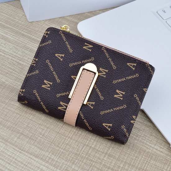 New women's wallet - short style wallet, women's student, fresh and sweet three-fold soft leather wallet, mini small wallet