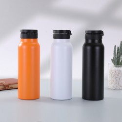 Cross-border magnetic stainless steel thermos, outdoor cycling portable sports water bottle, 24oz phone holder straw mug
