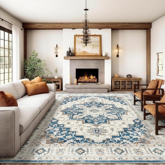 TEMU cross-border Bohemian decorative carpet for the living room, non-slip, easy-to-care bedside rug.