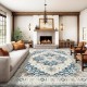 TEMU cross-border Bohemian decorative carpet for the living room, non-slip, easy-to-care bedside rug.