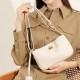 2025 New Spring Rodeo Underarm Bag with Lock Versatile mini motorcycle baguette bag, genuine leather shoulder bag, small square bag